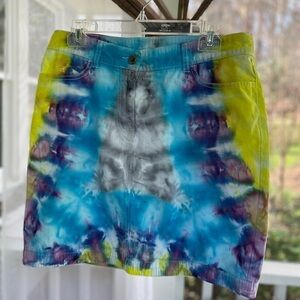 Kim Rogers hand crafted tie dyed Size 8 skirt 98% Cotton one of a kind